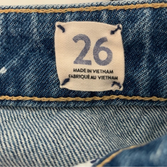 We The Free Womens Size 26 Bailey Frayed Fringe Blue Denim Jean Mini Skirt - Picture 3 of 8